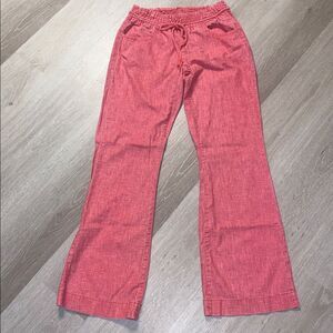Freestyle Revolution Red Smocked Waist Linen Pants